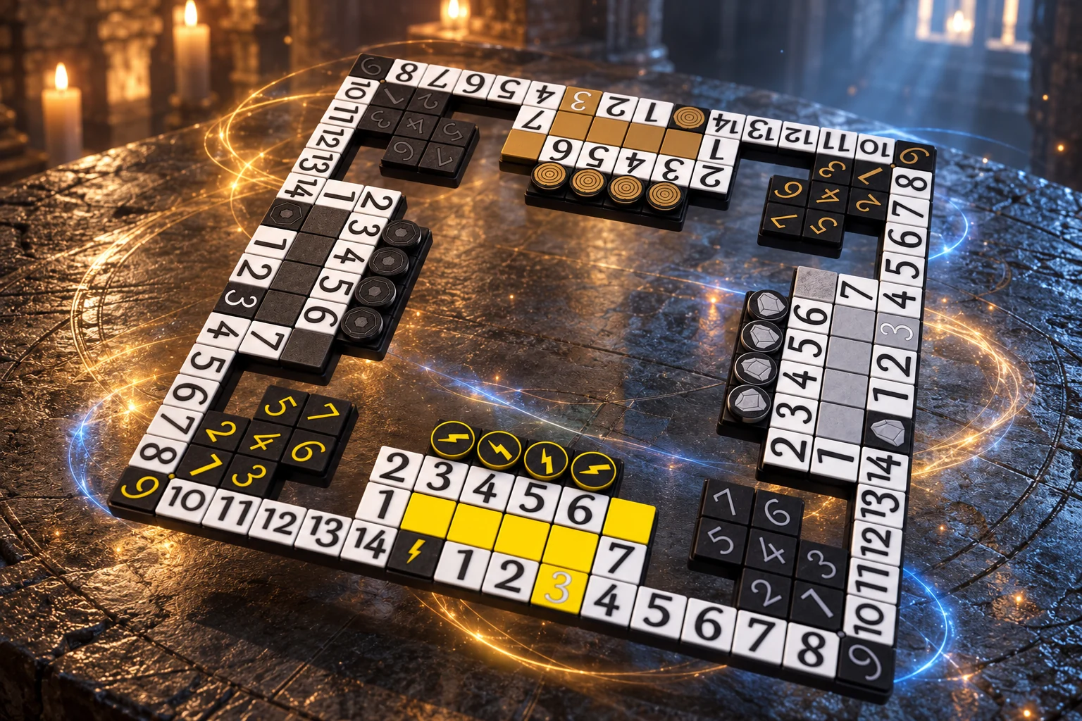 Tablero de Poleana para 4 jugadores: levitación arcana